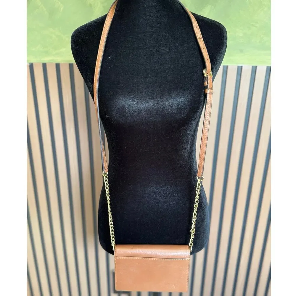 Michael Kors Hudson Large Phone Crossbody Bag Acorn Brown